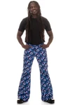Comycom Schlaghose 70er STAR DOTS Herren Blau