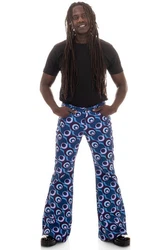 Comycom Schlaghose 70er STAR DOTS Herren Blau