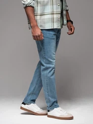 OMBRE Regular-fit-Jeans Herrenjeans Regular Fit Hellblau/Schwarz/Dunkelgrün/Rot