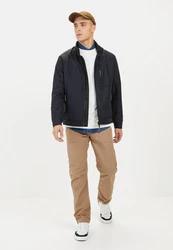 camel active Blouson mit Stehkragen Markenlogo Dunkelblau/Hellblau/Schwarz/Braun