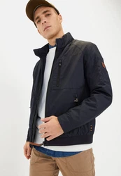 camel active Blouson mit Stehkragen Markenlogo Dunkelblau/Hellblau/Schwarz/Braun