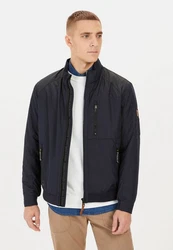 camel active Blouson mit Stehkragen Markenlogo Dunkelblau/Hellblau/Schwarz/Braun