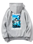 RMK Hoodie Herren Pullover Kapuzenpullover Langarmshirt Oversize LA Hellgrau/Dunkelgrau/Grau/Silber/Rot