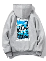 RMK Hoodie Herren Pullover Kapuzenpullover Langarmshirt Oversize LA Hellgrau/Dunkelgrau/Grau/Silber/Rot