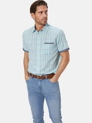Babista Kurzarmhemd Style GIDONA Blau/Türkis/Hellblau/Grün