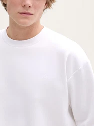 TOM TAILOR Denim Sweatshirt Weiß/Creme