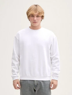 TOM TAILOR Denim Sweatshirt Weiß/Creme