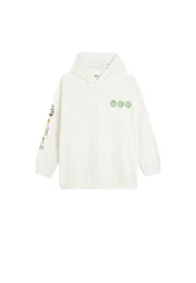 Kapuzensweatshirt Kapuzenkragen Mit Aufdruck