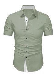 JMIERR Businesshemd Regular Kentkragen Uni Grün/Dunkelgrün/Khaki/Hellgrün