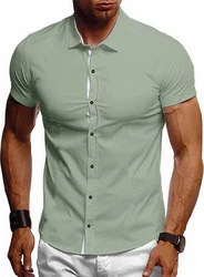 JMIERR Businesshemd Regular Kentkragen Uni Grün/Dunkelgrün/Khaki/Hellgrün