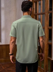 JMIERR Businesshemd Regular Kentkragen Uni Grün/Dunkelgrün/Khaki/Hellgrün