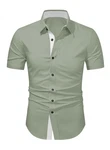 JMIERR Businesshemd Regular Kentkragen Uni Grün/Dunkelgrün/Khaki/Hellgrün