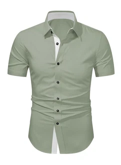 JMIERR Businesshemd Regular Kentkragen Uni Grün/Dunkelgrün/Khaki/Hellgrün