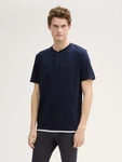 TOM TAILOR Henley T-Shirt Dunkelblau/Hellblau