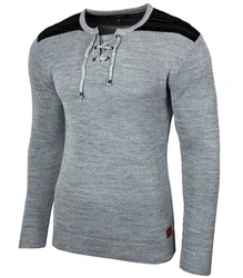 Baxboy Strickpullover V-Neck Herren Grau/Hellgrau/Dunkelgrau