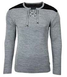 Baxboy Strickpullover V-Neck Herren Grau/Hellgrau/Dunkelgrau