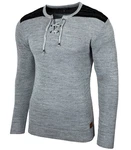 Baxboy Strickpullover V-Neck Herren Grau/Hellgrau/Dunkelgrau
