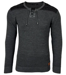Baxboy Strickpullover V-Neck Herren Dunkelgrau/Grau/Dunkelblau/Hellgrau