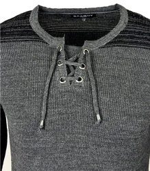 Baxboy Strickpullover V-Neck Herren Dunkelgrau/Grau/Dunkelblau/Hellgrau
