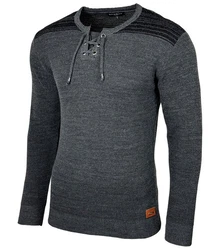 Baxboy Strickpullover V-Neck Herren Dunkelgrau/Grau/Dunkelblau/Hellgrau