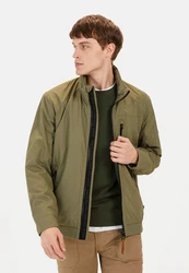 camel active Blouson mit Stehkragen Markenlogo Dunkelgrün/Khaki