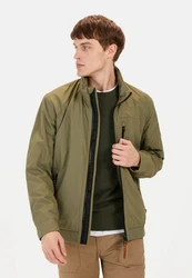camel active Blouson mit Stehkragen Markenlogo Dunkelgrün/Khaki