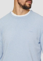 s.Oliver Strickpullover Rundhals  Hellblau/Blau