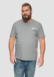 s.Oliver Kurzarmshirt mit Frontprint Grau/Hellgrau