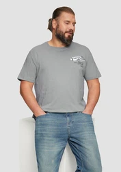 s.Oliver Kurzarmshirt mit Frontprint Grau/Hellgrau