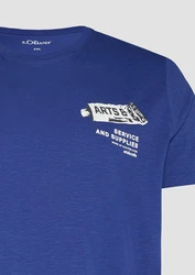 s.Oliver Kurzarmshirt mit Frontprint Blau