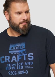 s.Oliver Kurzarmshirt mit Frontprint Dunkelblau