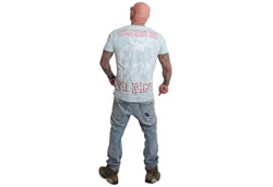 YAKUZA T-Shirt Bark Weiß/Grau/Rot/Dunkelrot