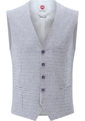 CG Club of Gents Anzugweste CG Plum Grau/Lila/Hellblau/Blau/Fliederfarben