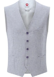 CG Club of Gents Anzugweste CG Plum Grau/Lila/Hellblau/Blau/Fliederfarben