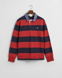 Gant Langarmshirt REG CHAMBRAY STRIPE HEAVY RUGGER Hellblau/Rot/Lila