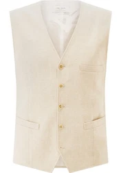 Carl Gross Anzugweste CG Wilson-G Khaki/Weiß/Beige