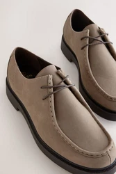 Next Schuhe mit vorderem Schuhblatt-Einsatz Schnürschuh (1) Grau/Beige/Braun