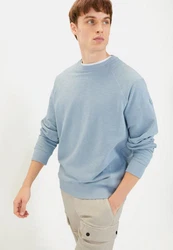 camel active Sweatshirt Regular Fit Hellblau/Blau/Grau