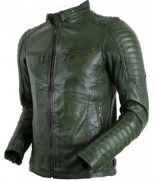 Bikerjacke Herren Lamm Nappa Lederjacke Leichte Sommer Biker Lederjacke