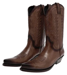 1920 CUERO Braun Cowboystiefel Rahmengenh Cowboystiefel