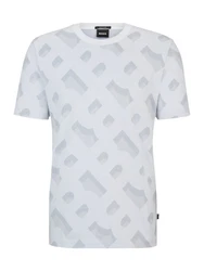 BOSS Kurzarmshirt TIBURT Grau/Hellblau
