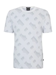 BOSS Kurzarmshirt TIBURT Grau/Hellblau