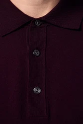 Next Langarm-Poloshirt Slim Fit Dunkelrot/Dunkelblau/Lila/Bordeaux/Rosa