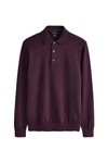Next Langarm-Poloshirt Slim Fit Dunkelrot/Dunkelblau/Lila/Bordeaux/Rosa