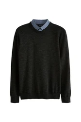 Next 2-in-1 Pullover Hemdeinsatz 