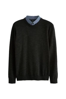 Next 2-in-1 Pullover Hemdeinsatz 