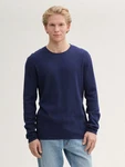 TOM TAILOR Strickpullover Longsleeve Rundhalspullover Dunkelblau/Blau/Hellblau