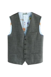 Next Anzugweste Regular Fit Grau/Hellblau