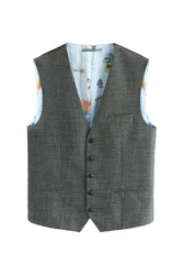 Next Anzugweste Regular Fit Grau/Hellblau