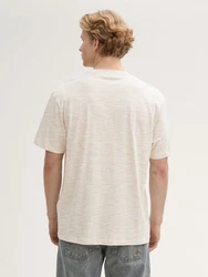 TOM TAILOR Denim T-Shirt Relaxed Fit mit Print Beige/Weiß/Khaki/Creme/Grau
